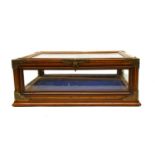 A brass mounted mahogany table top vitrine,