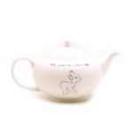 A modern white pottery teapot designed by Tracey Emin