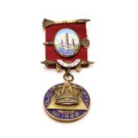 A silver gilt and enamel Masonic medal