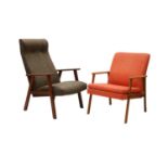 Two Danish lounge chairs,