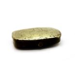 A small brass tobacco box,