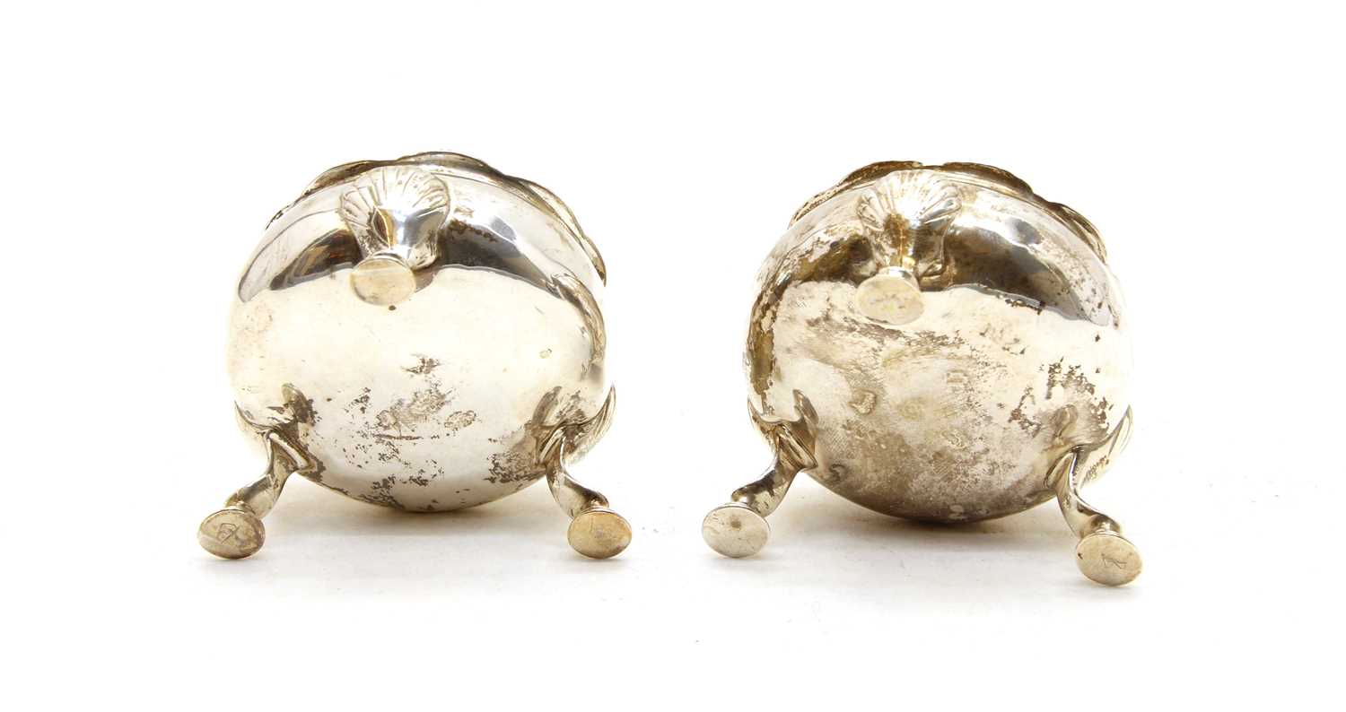 A pair of George II silver cauldron salts, - Image 2 of 3