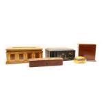 A collection of boxes to include a Japanese lacquered jewellery box,