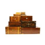 A collection of ten 19th century boxes of graduating sizes,