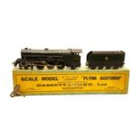 A restored Bassett Lowke O gauge clockwork class A3 4-6-2 Flying Scotsman locomotive,