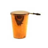 A polished copper campaign spirit fired shaving stove,