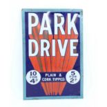 An enamel advertising sign for 'Park Drive'