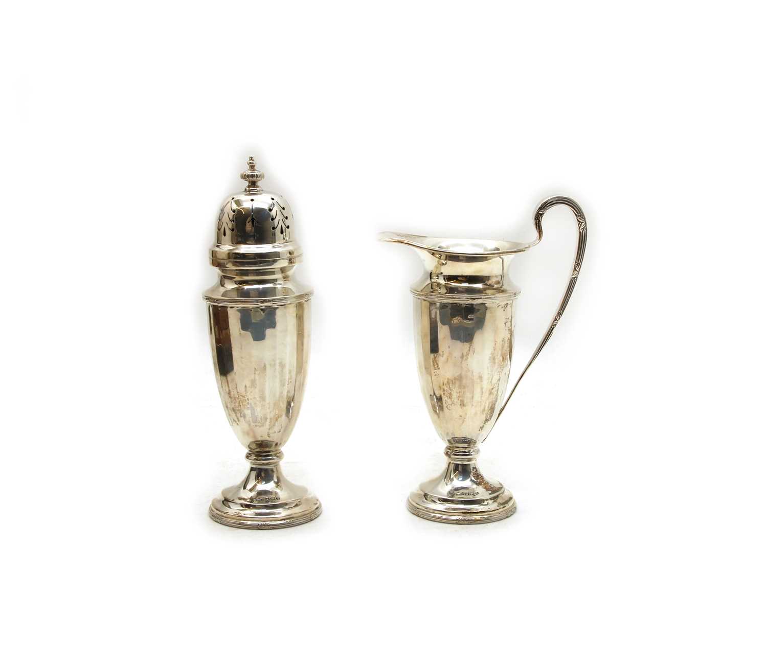 A cased silver sugar caster and cream jug set, - Image 3 of 3