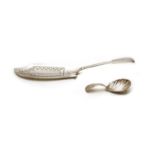 A George III silver fish slice,