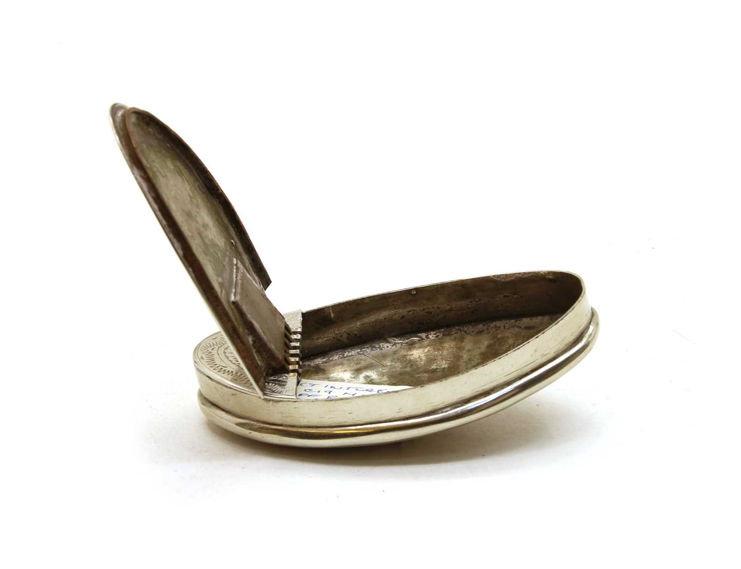 A nickel plated pocket miner's snuff box, - Image 2 of 3