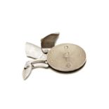 A silver circular pocket etui by Asprey & Co.,