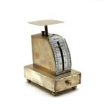 An Edwardian silver desk top postal scale by Levi & Solomon,