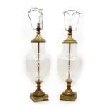 A pair of glass vase lamps (2)