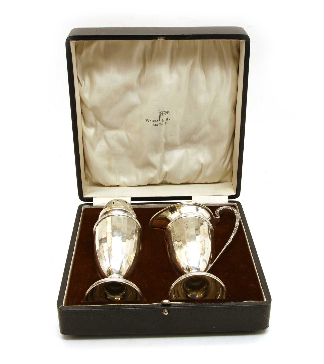 A cased silver sugar caster and cream jug set, - Image 2 of 3