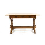 An oak library desk,