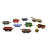 A Hornby 'O' gauge freight and wagons,