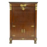 An Empire mahogany and gilt bronze mounted escritoire,