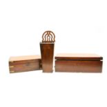 Two Victorian mahogany boxes and a candle box