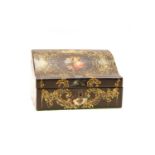 A Victorian papier mache and lacquer stationery box,