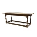 An oak refectory table,