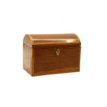 A Regency partridge wood tea caddy,