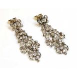 A pair of late Georgian diamond set drop earrings,