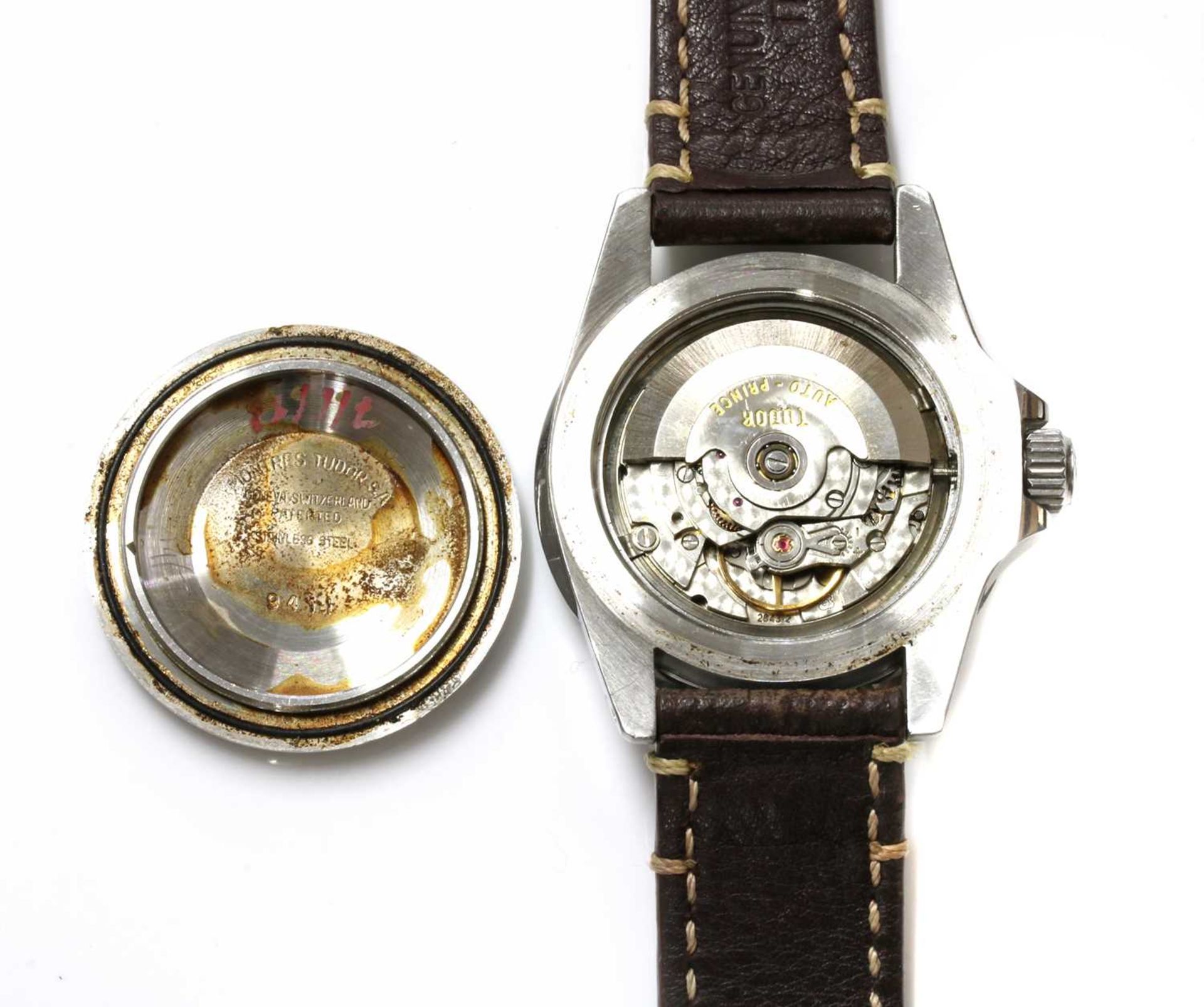 A gentlemen's stainless steel Rolex Tudor Prince Oysterdate 'Snowflake' Submariner strap watch, - Image 4 of 8