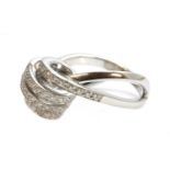 An Italian white gold diamond set ring,