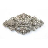 An Art Deco-style diamond set plaque brooch,