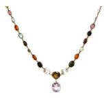 An Edwardian gemstone necklace,