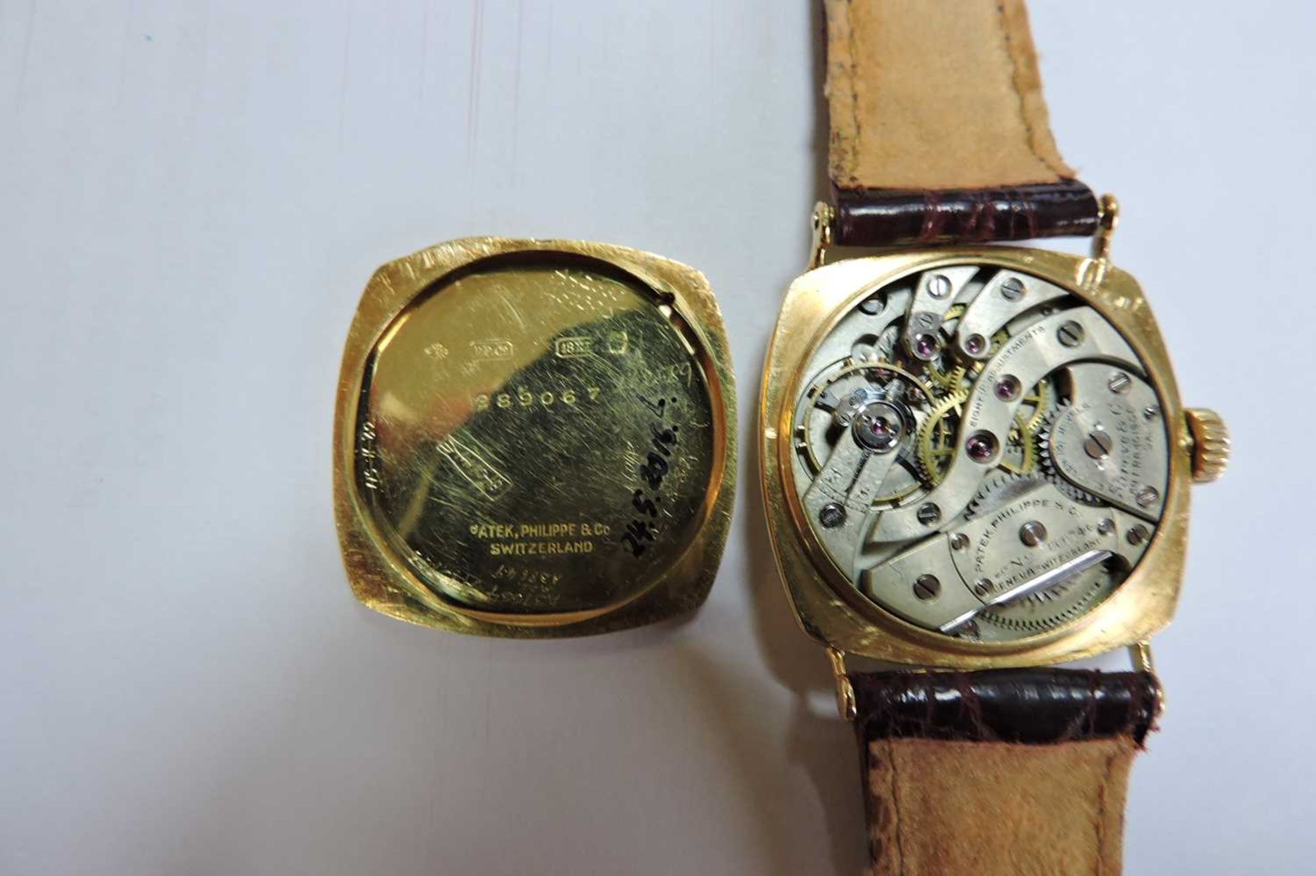 A gentlemen's 18ct gold Patek Philippe mechanical strap watch, - Image 8 of 9