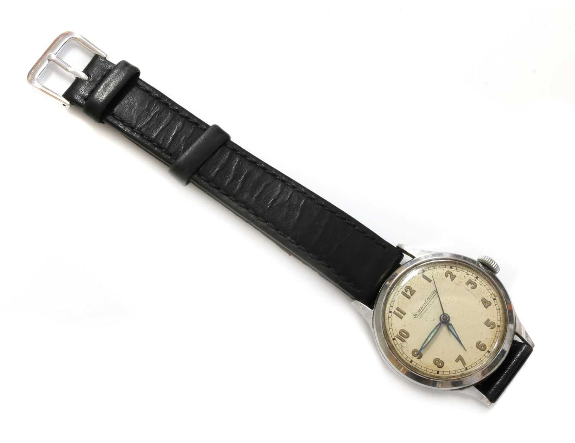 A gentlemen's stainless steel Jaeger-LeCoultre mechanical strap watch, - Image 6 of 6