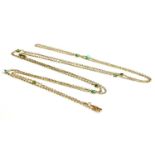 A Victorian gold and turquoise long chain,