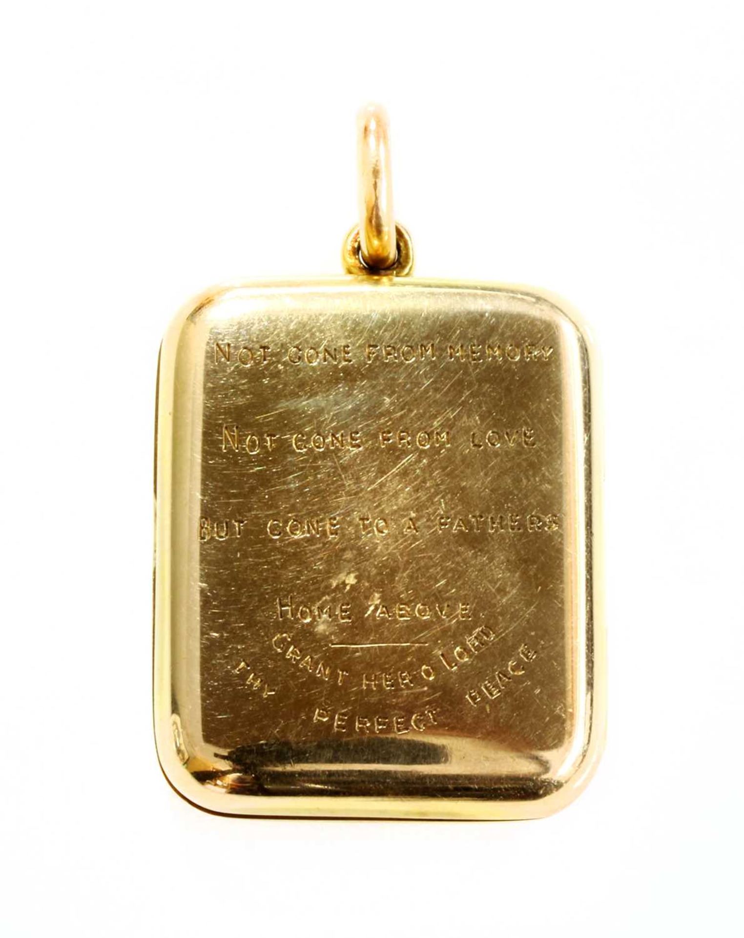 A late Victorian gold rectangular cushion-shaped hinged locket, - Image 3 of 3