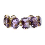 A late Victorian amethyst bracelet,