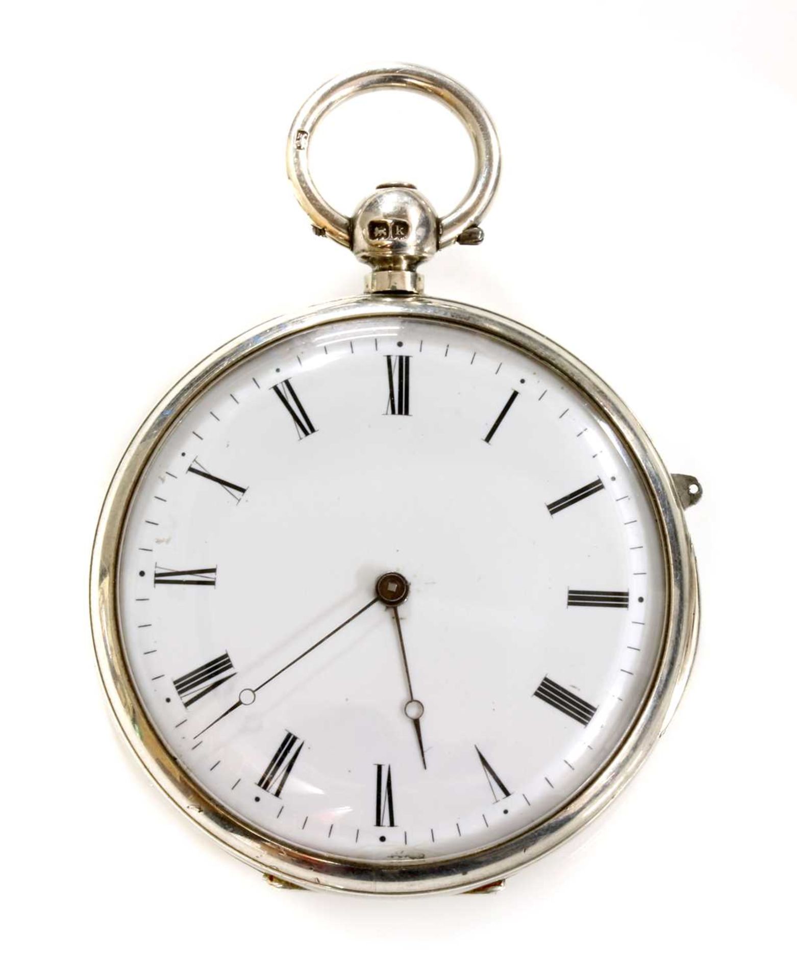 A sterling silver open-faced key wound repeater pocket watch, c.1910,