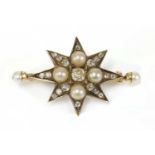 A Victorian diamond and pearl India star,