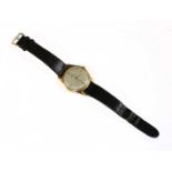 A gentlemen's 9ct gold Jaeger-LeCoultre automatic strap watch,