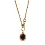 A Victorian garnet pendant,