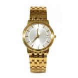 A gentlemen's 18ct gold Omega 'Prestige' quartz bracelet watch,