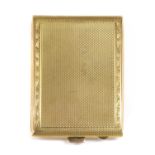 An Art Deco 9ct gold rectangular match book case by S J Rose,