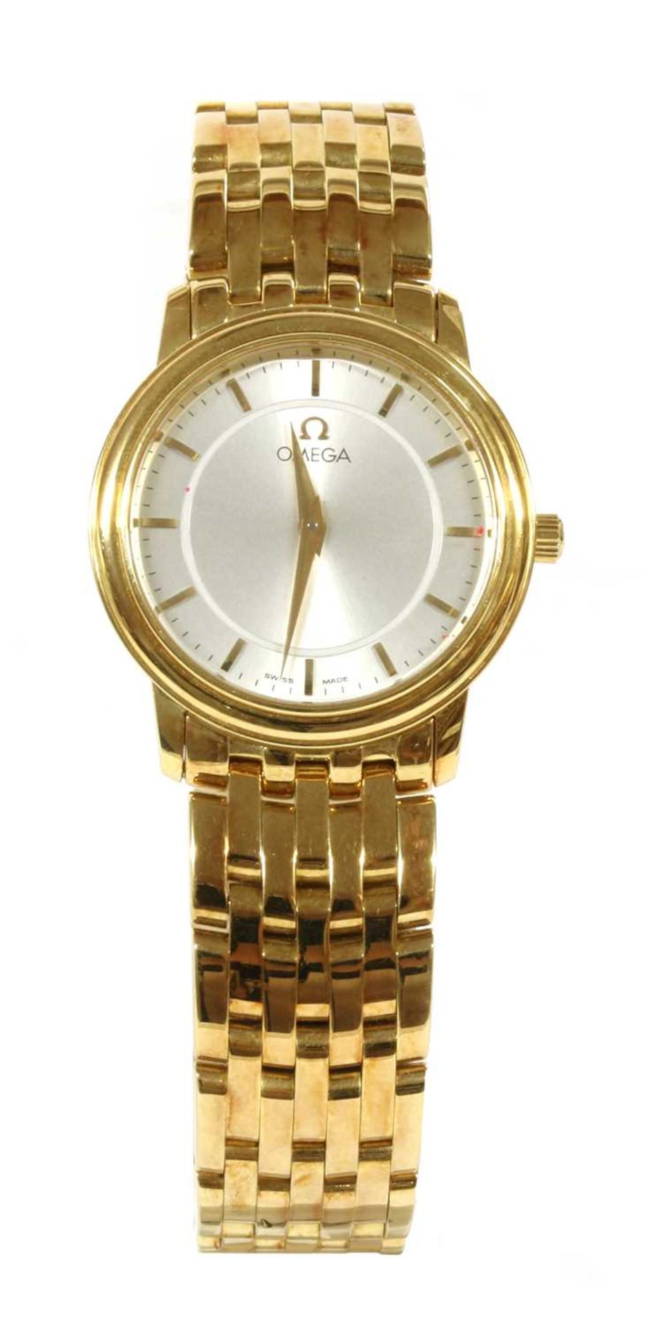 A ladies' 18ct gold Omega 'Prestige' quartz bracelet watch,