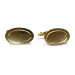 A pair of 18ct gold oval swivel link cufflinks by Georg Jensen, c.1980,