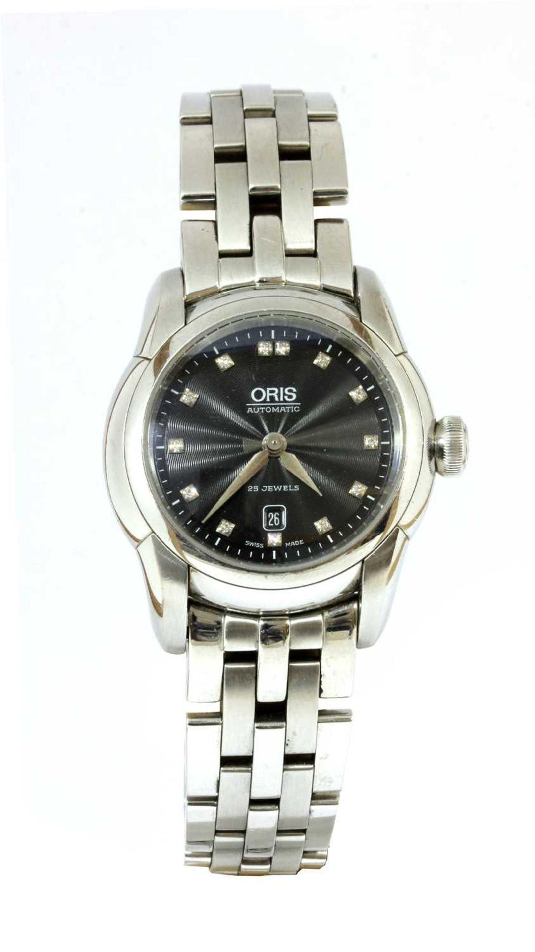A ladies' stainless steel Oris Artelier Lady Date automatic bracelet watch, c.2008,