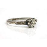A single stone diamond ring, c.1930,
