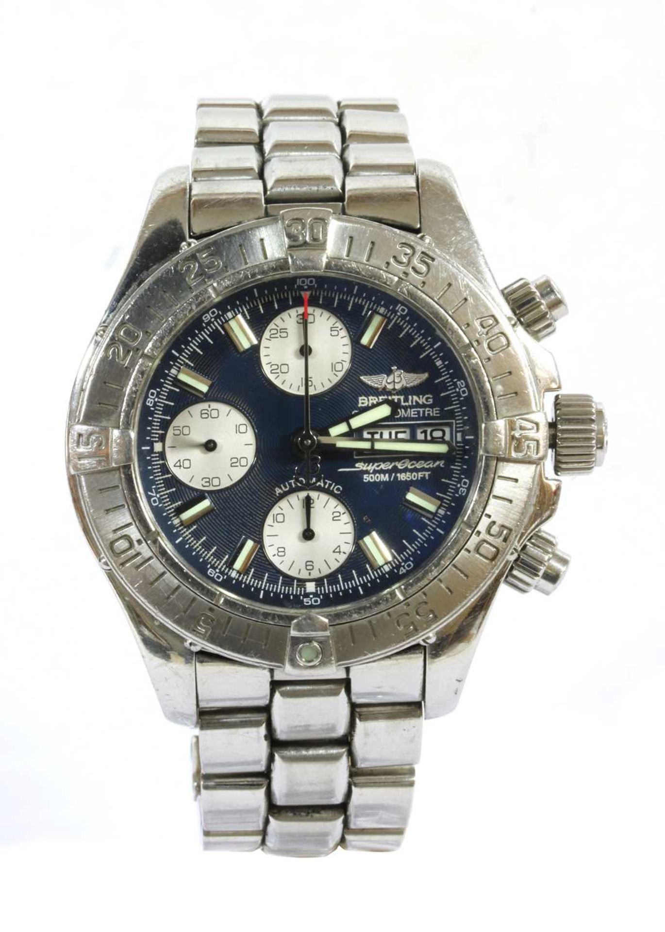 A gentlemen's stainless steel Breitling Chronometer 'Super Ocean' A13340 bracelet watch,