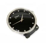 A ladies' stainless steel diamond set Dior 'La D de Dior' quartz strap watch, by Christian Dior,