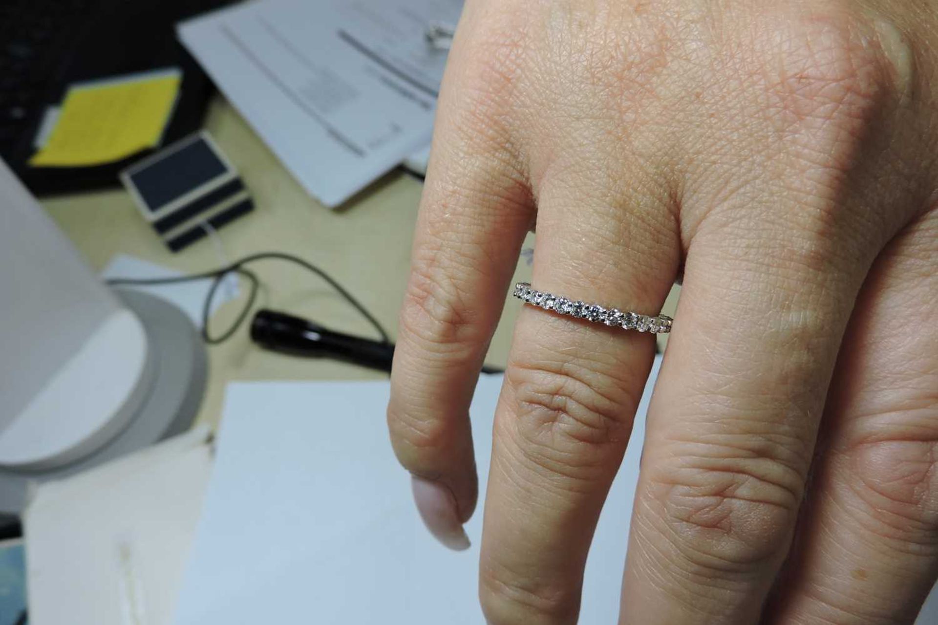 A platinum diamond set full eternity ring, - Image 2 of 4