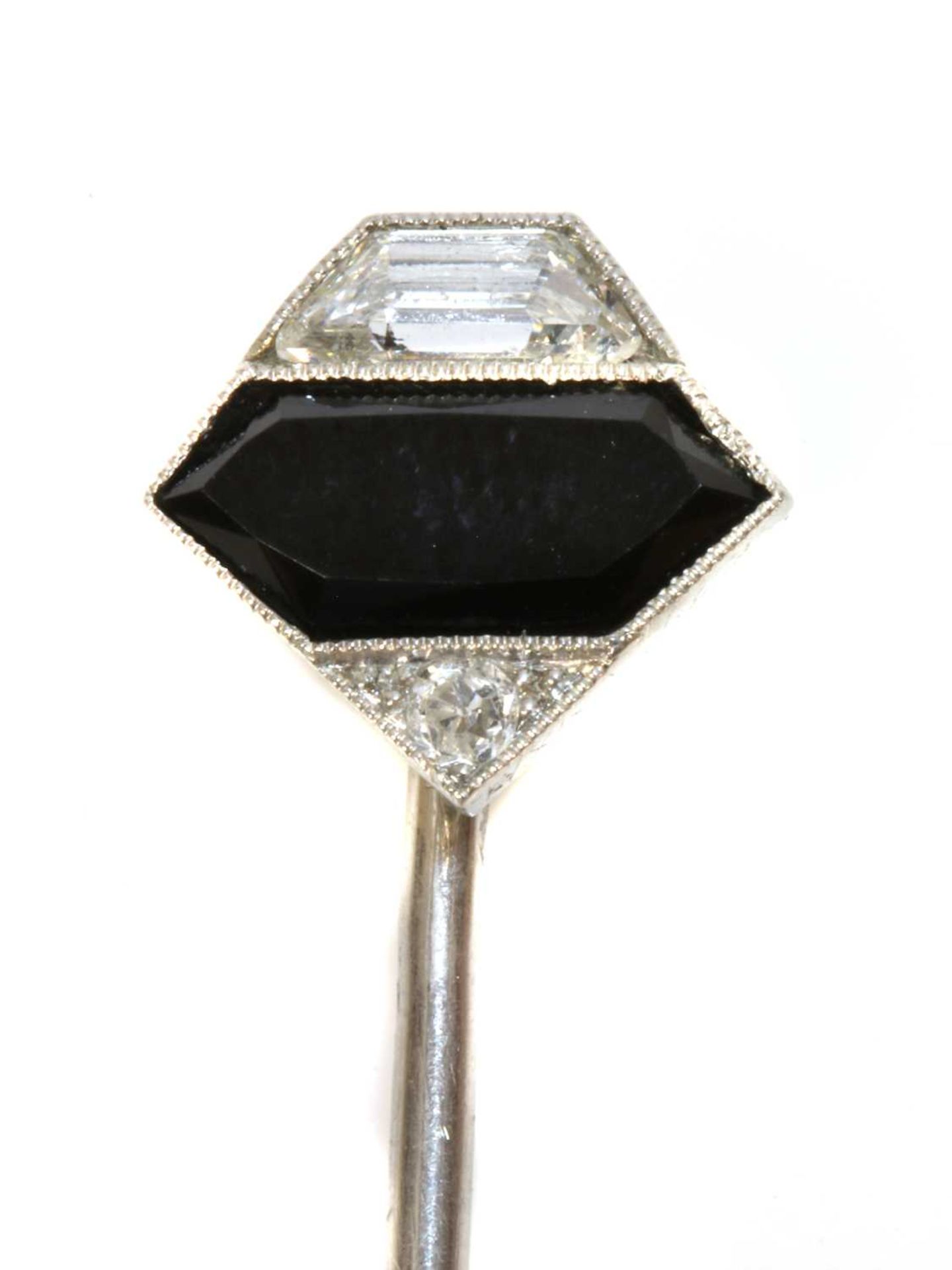 Three Art Deco diamond set stick pins, - Image 4 of 4