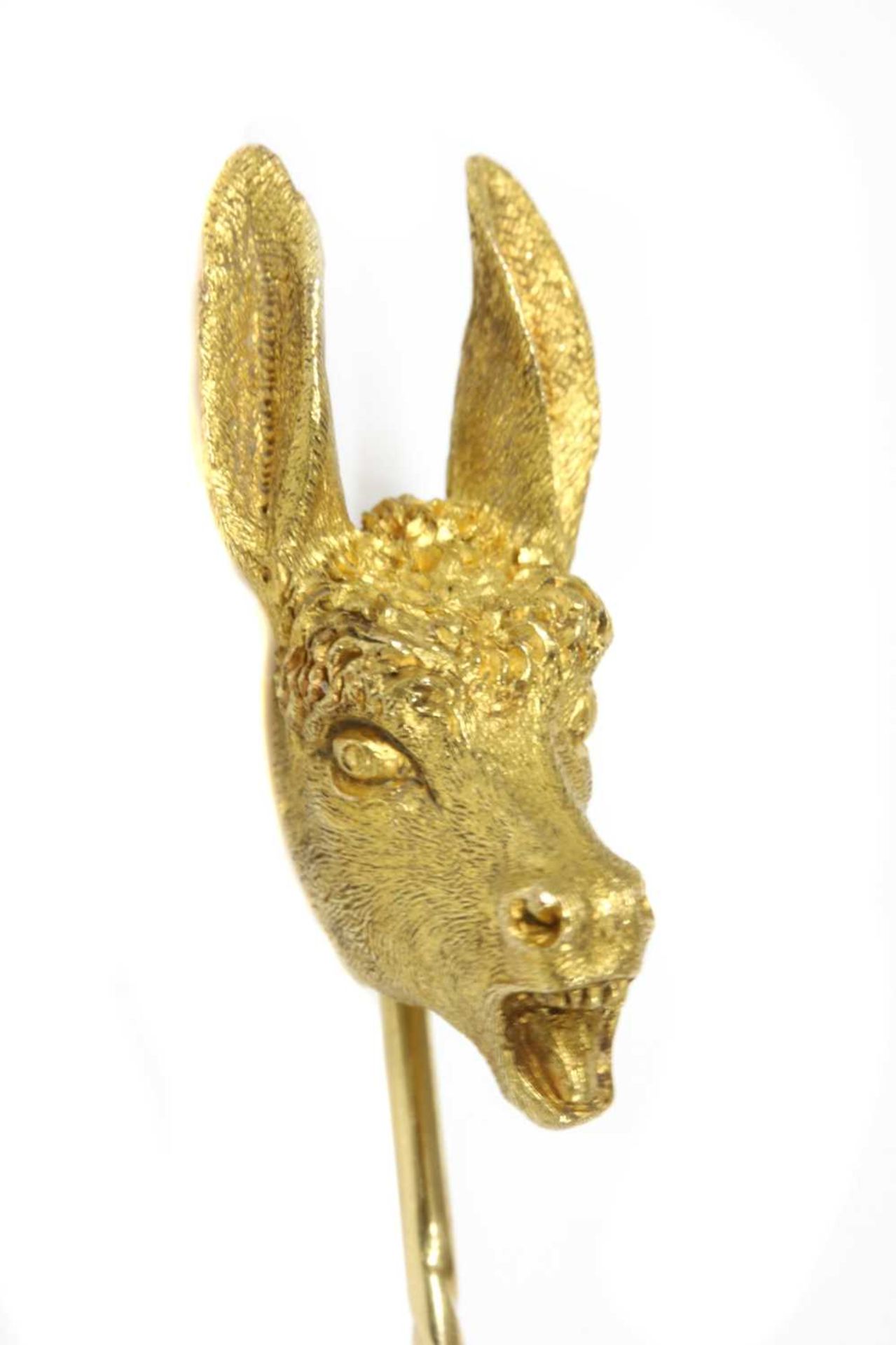 A gold donkey or ass novelty stick pin, late 19th century or early 20th century, - Image 2 of 7